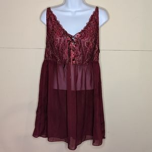 Cacique Lace Up Chemise Lingerie Dress (Sz 18/20)